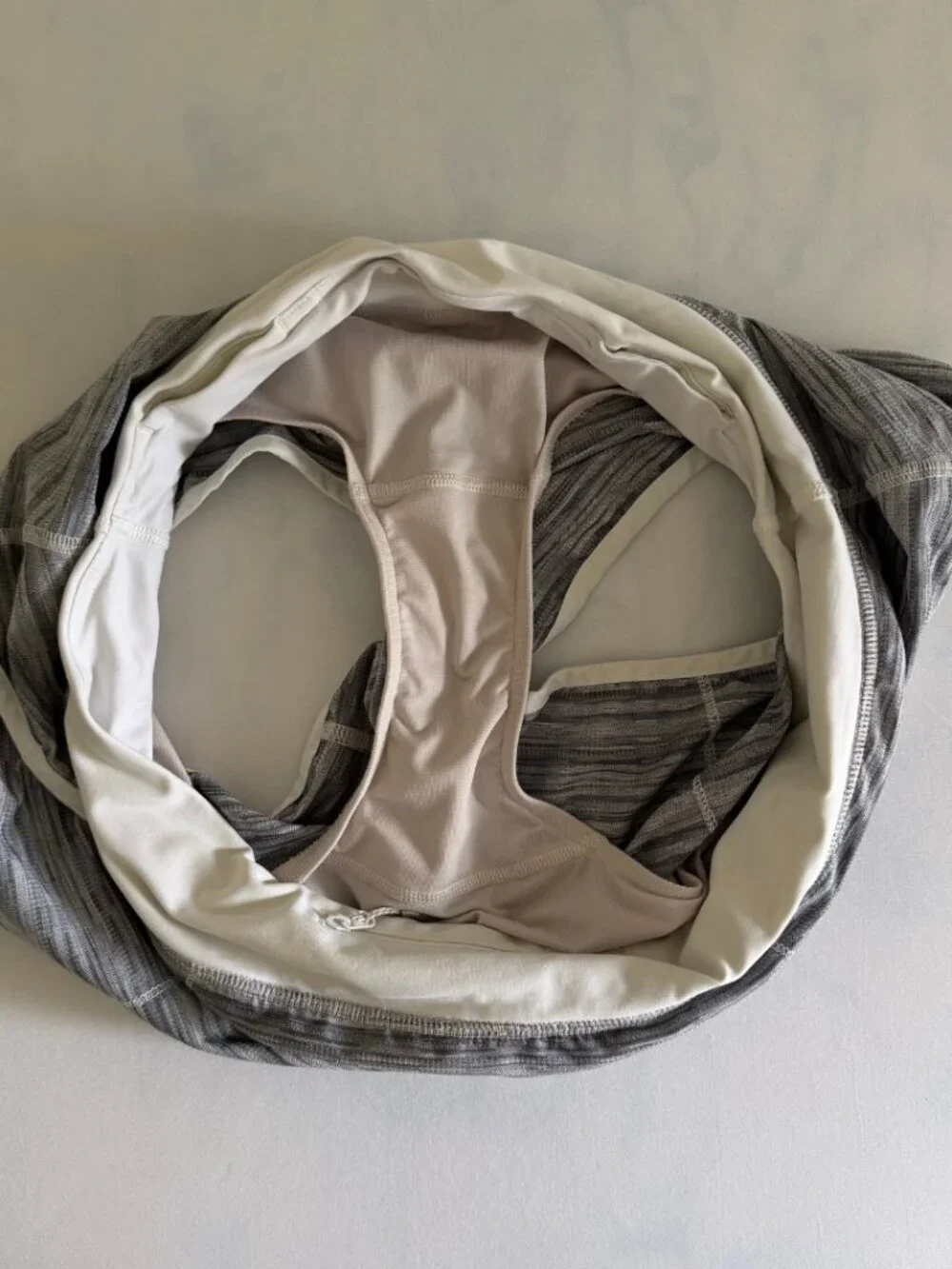 Lululemon Heathered Grey & White Lined Running Speed Shorts